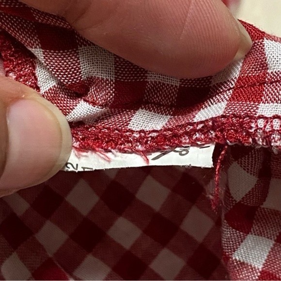 Zara Red White Checkered Gingham Smock Dress Size Small - Picture 11 of 11